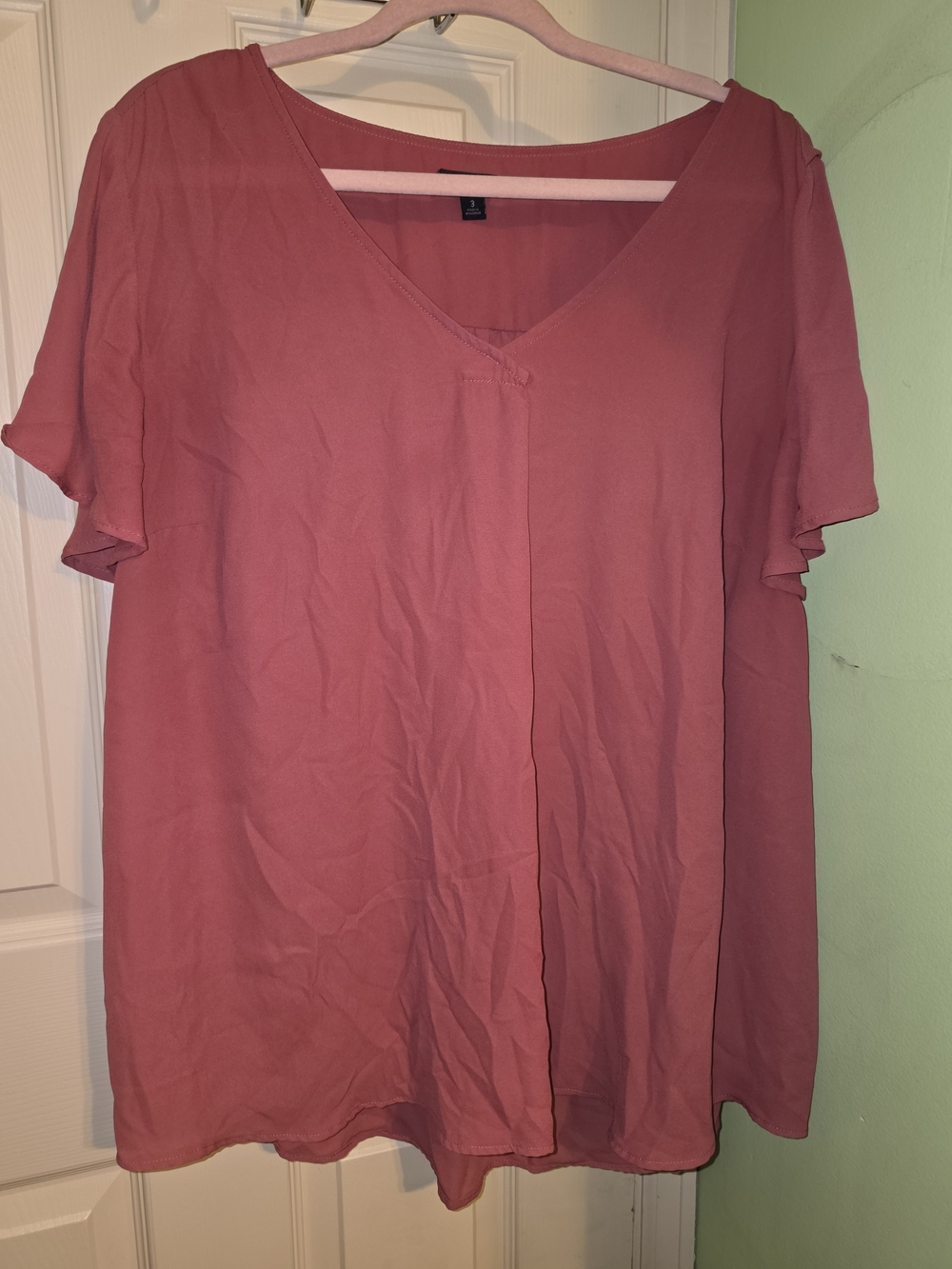 torrid Dusty Rose V-Neck Flutter Sleeve Tunic